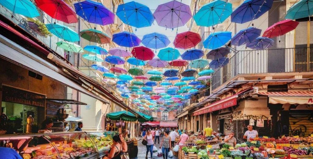 La-pescheria-di-Catania-con-sopra-diversi-ombrelli